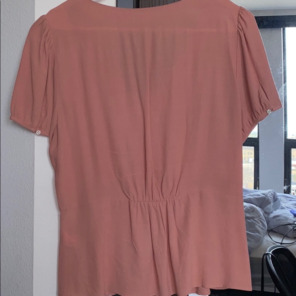 J. Crew V-Neck Peplum Button Blouse - Picture 6 of 6